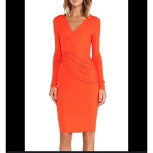 Bailey 44 Anthropologie WANING MOON DRESS IN FIRE ORANGE S RELAXED FITTED